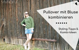 Styling-Ideen um Pullover mit Bluse zu kombinieren