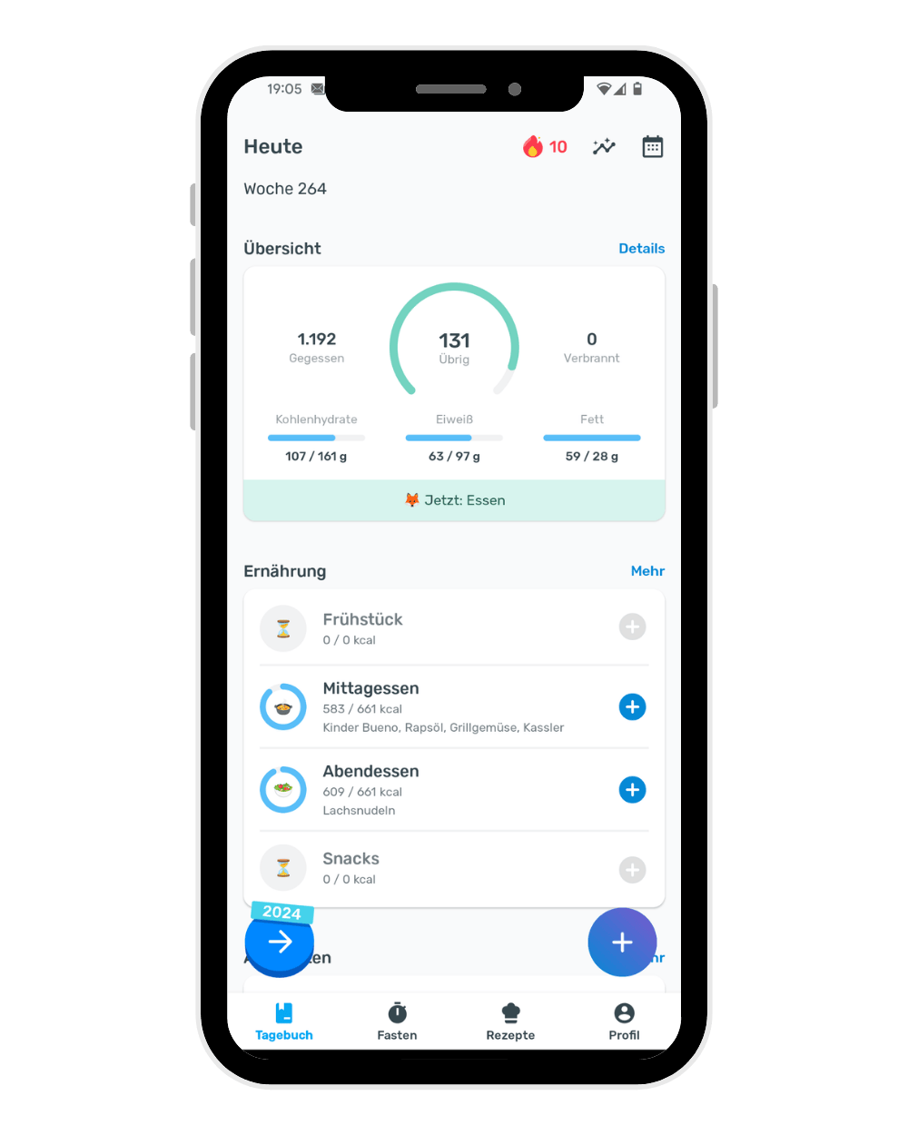 Kalorienzählen mit der Yazio-App